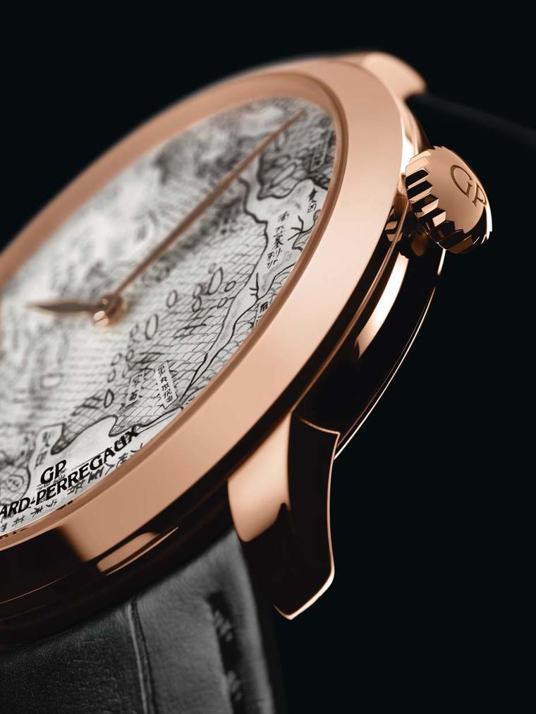 All three Chambers of Wonders watches are limited editions of just 18 pieces and come in 40mm rose gold cases with a Girard-Perregaux automatic movement for the hour and minute functions, visible through the transparent sapphire crystal caseback.