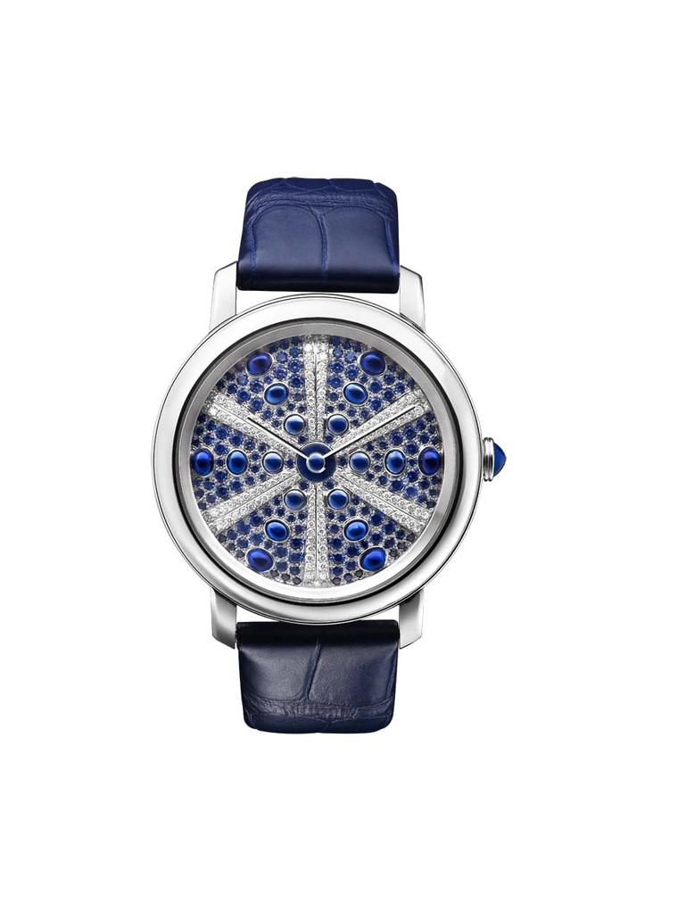 Boucheron Épure d'Art Oursin ladies' watches recreate the bumpy, domed-shaped surface of a sea urchin by graduating the size and colour of the sapphires, cabochons and diamonds to great effect.