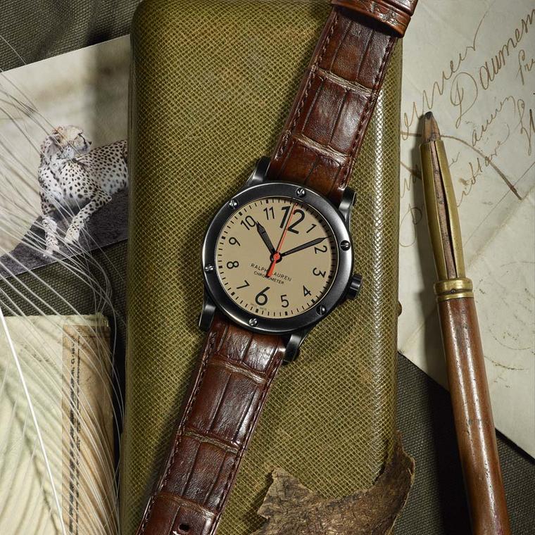 Safari Chronometer 45mm watch with khaki dial
