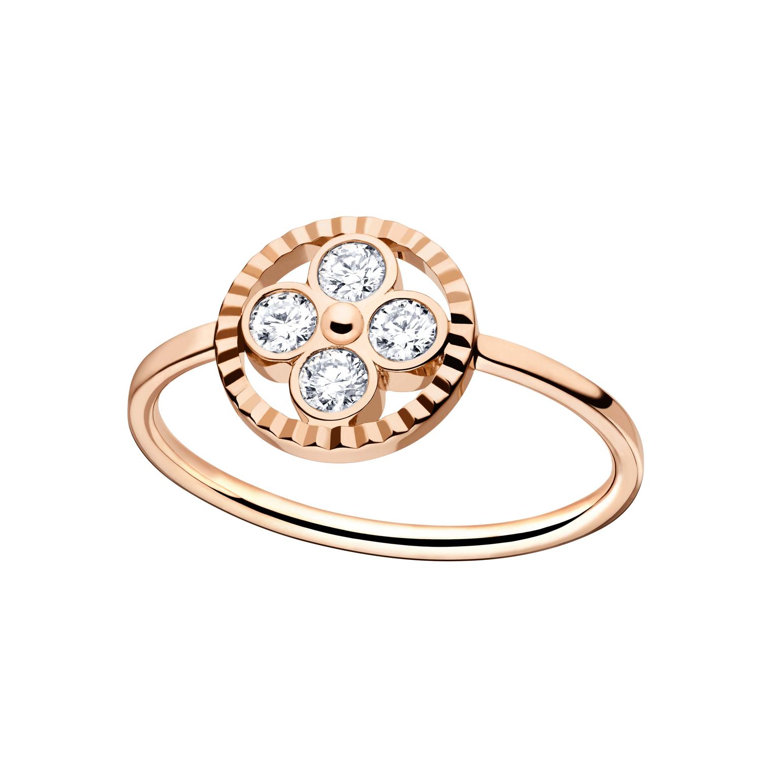 Louis Vuitton Monogram Sun ring in rose gold and diamonds.