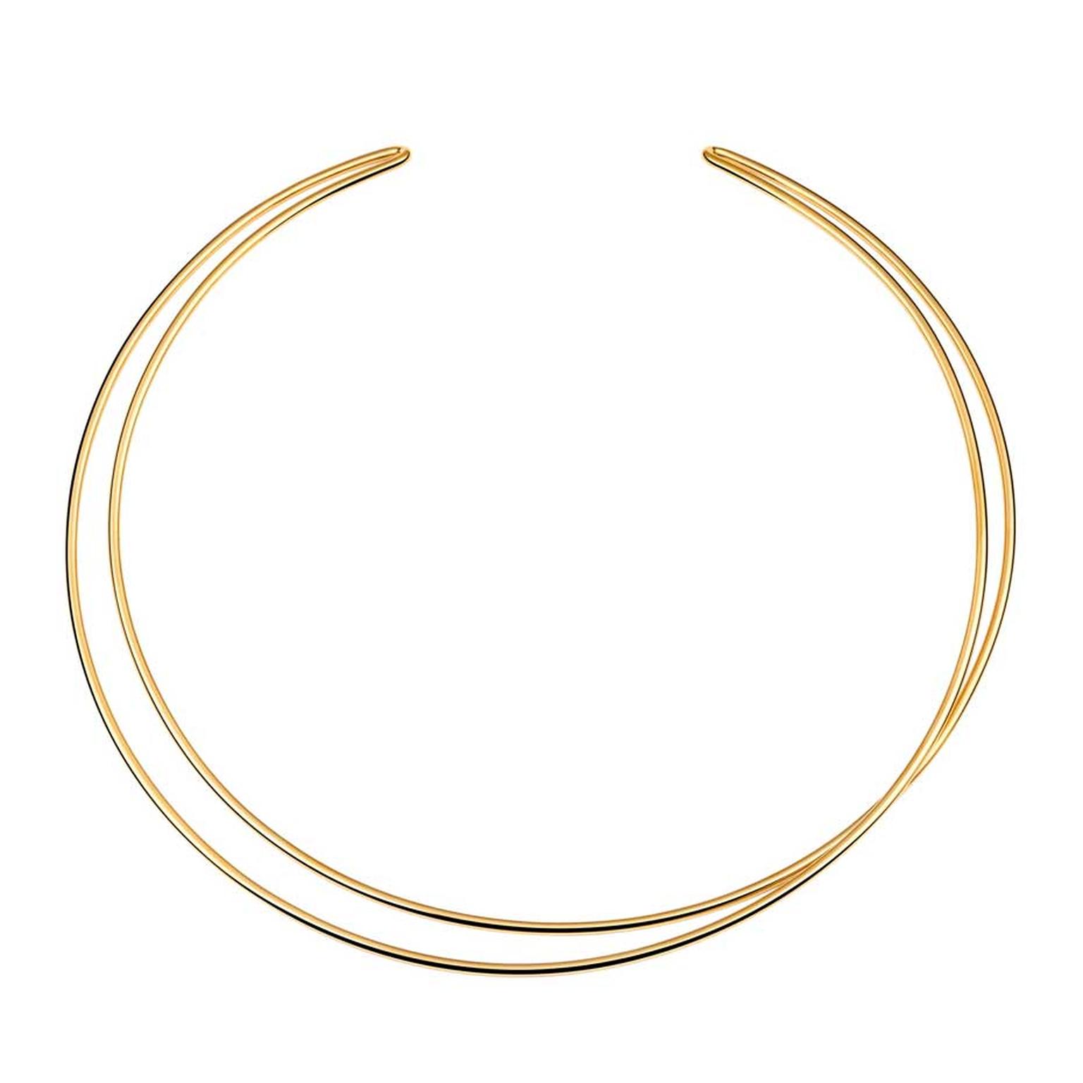 Maison Margiela yellow gold twisted fine jewelry necklace.