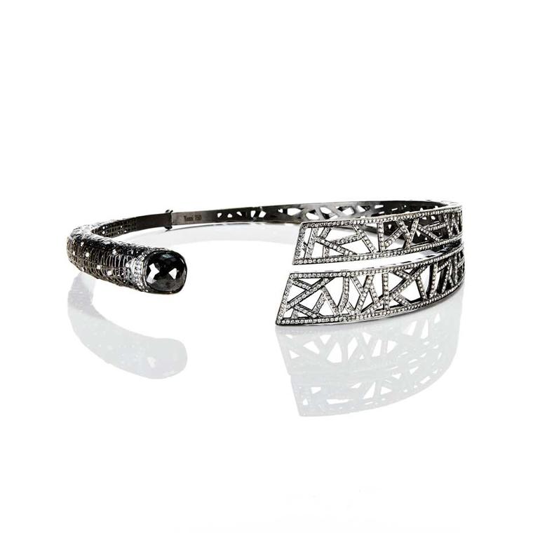 Yossi Harari Lace pavé white diamond choker