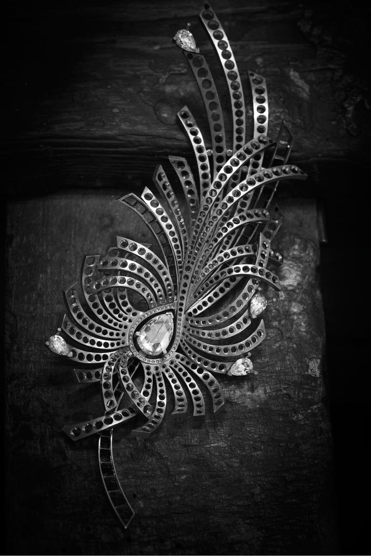 White gold and diamond brooch by Chanel