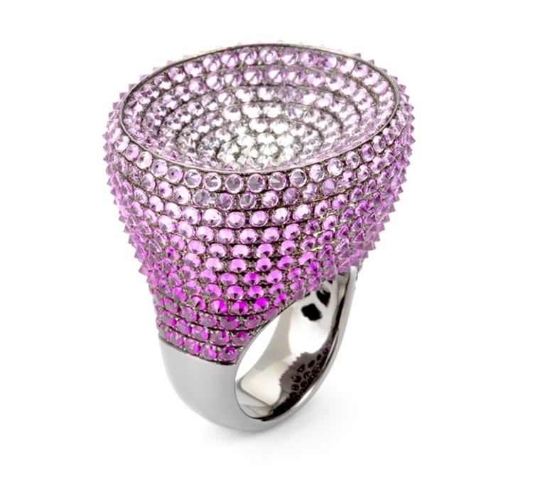 Annoushka Porcupine ring in pink graduated hues
