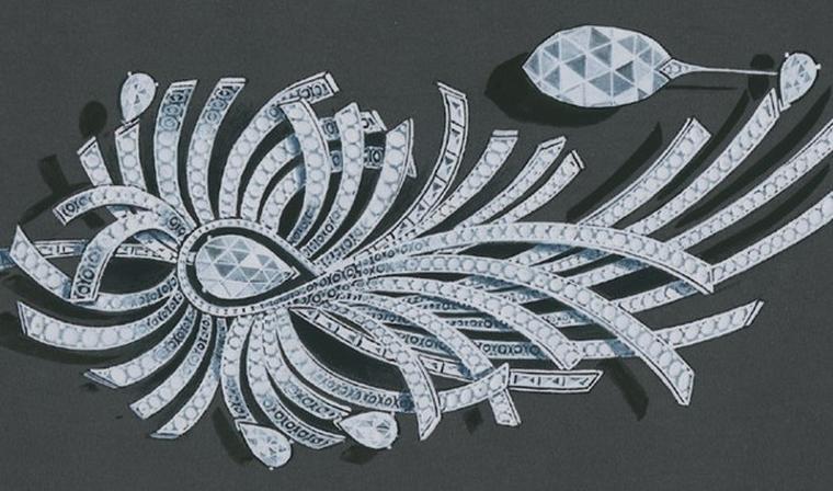 Chanel illustration of Aigrette brooch