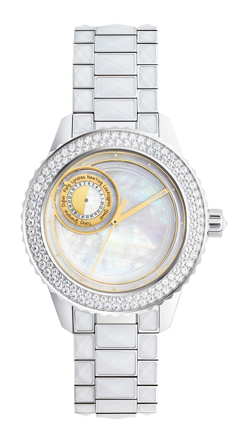 Dior Christal 8 watch with mother of pearl dial