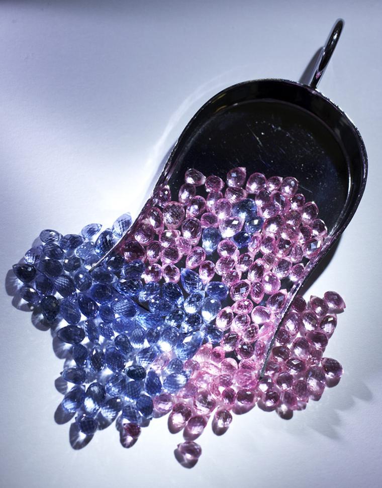 Blue and pink sapphires