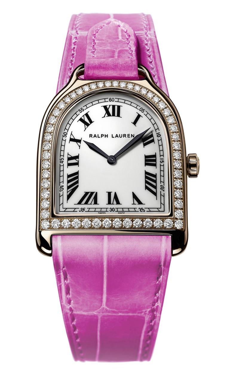Ralph Lauren Pink Pony limited edition Stirrup watch in  gold with diamonds