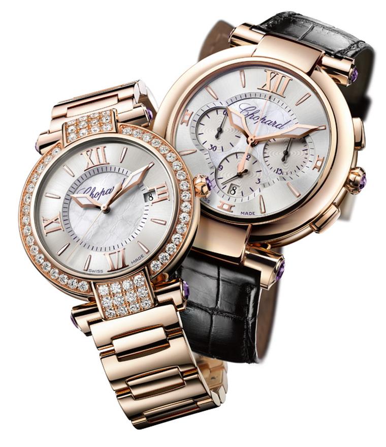Chopard Imperiale rose gold and diamond and automatic chronograph models