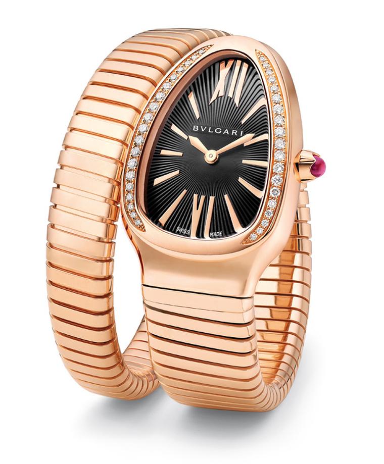 Bulgari Serpenti single coil with diamond bezel