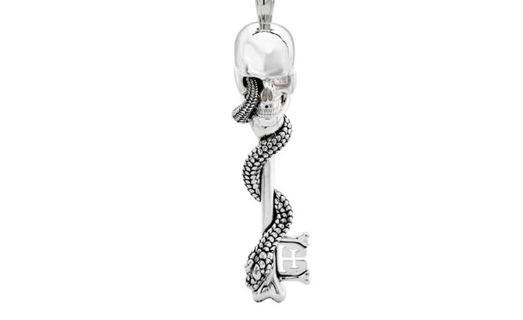 Skull/key necklace with snake. 'Snake Eyes' From £95