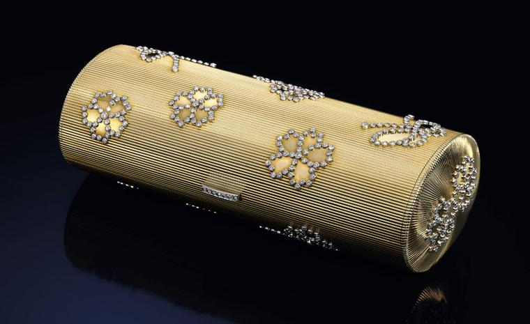 Sotheby's Lot 10 Cartier Gold and Diamond Necessaire du Soir sold for £121,250