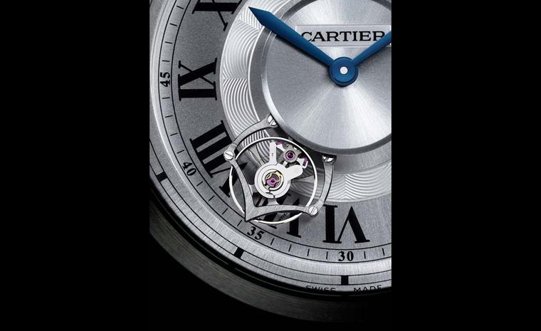 Detail of the tourbillon that rotates around the dial of Cartier's Calibre Astrotourbillon, movement 9451 MC photo: Laziz Hamani Cartier 2010