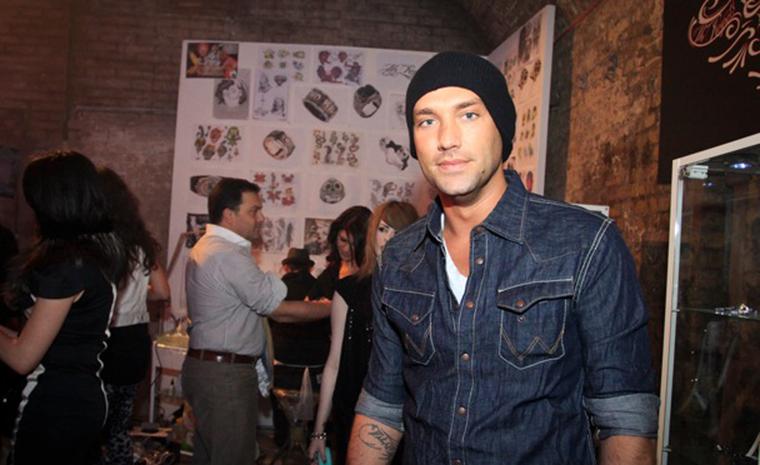Calum Best at the tattoo parlour at the launch of Stephen Webster's Seven Deadly Sin's collection