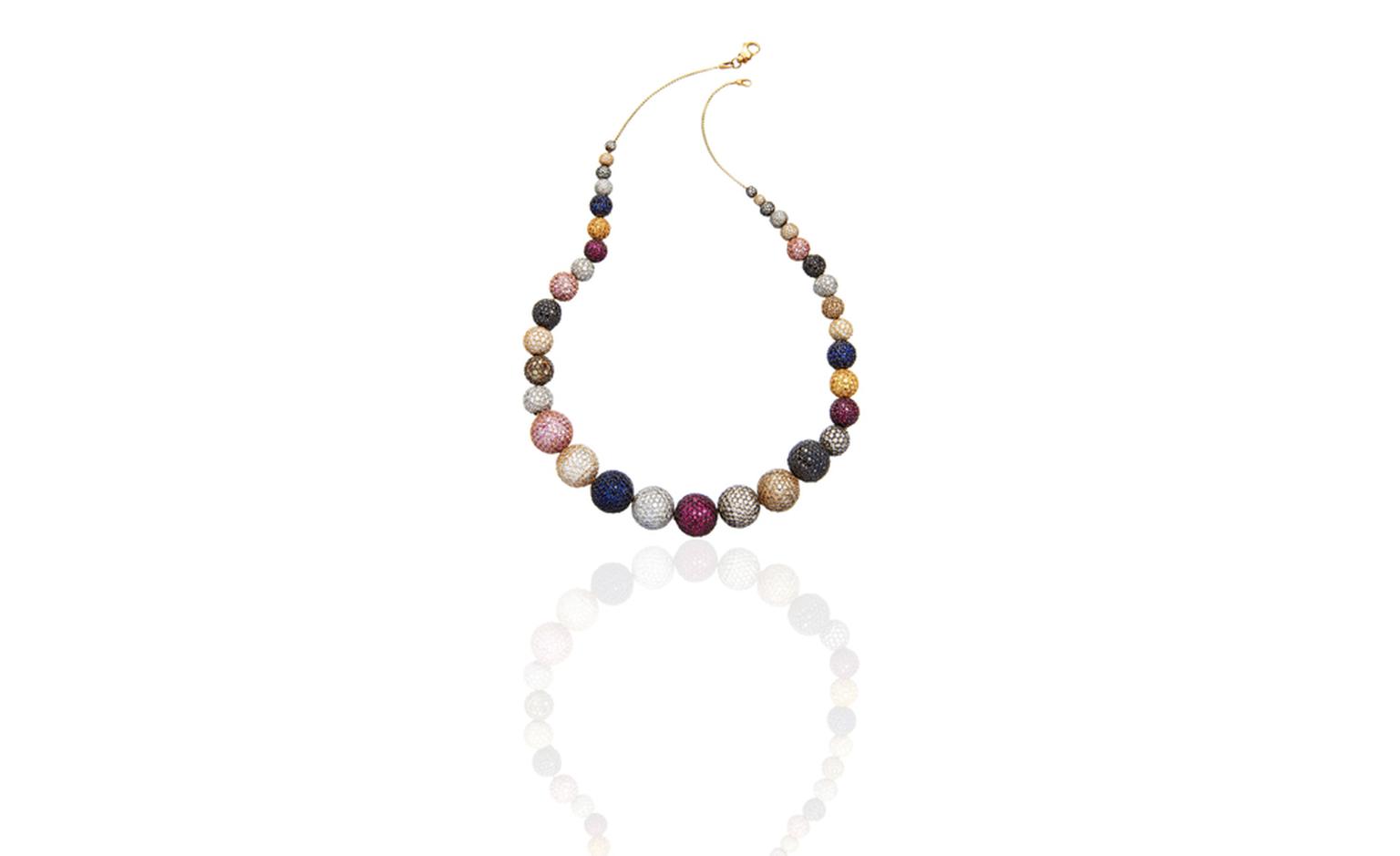 Astley Clarke Takara Naiya Multi Ball necklace in white and yellow gold with diamonds and sapphires, £60,000