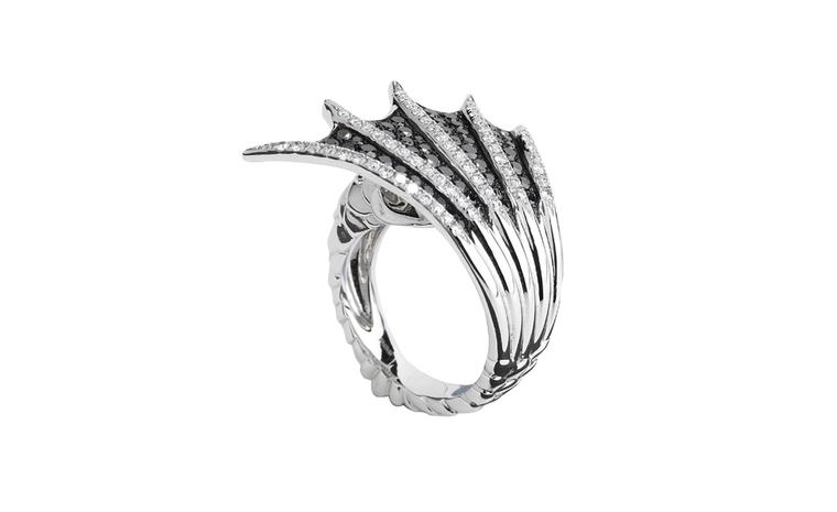 Stephen Webster, Jewels Verne 'Bit on the Side Ring' in white gold with black and white diamonds. £5,900