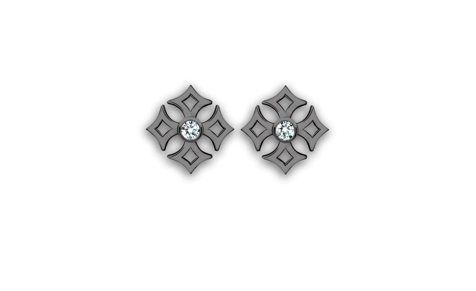 Theo Fennell, Gimlet Earrings, White Gold and Black Rhodium set with Diamond £950