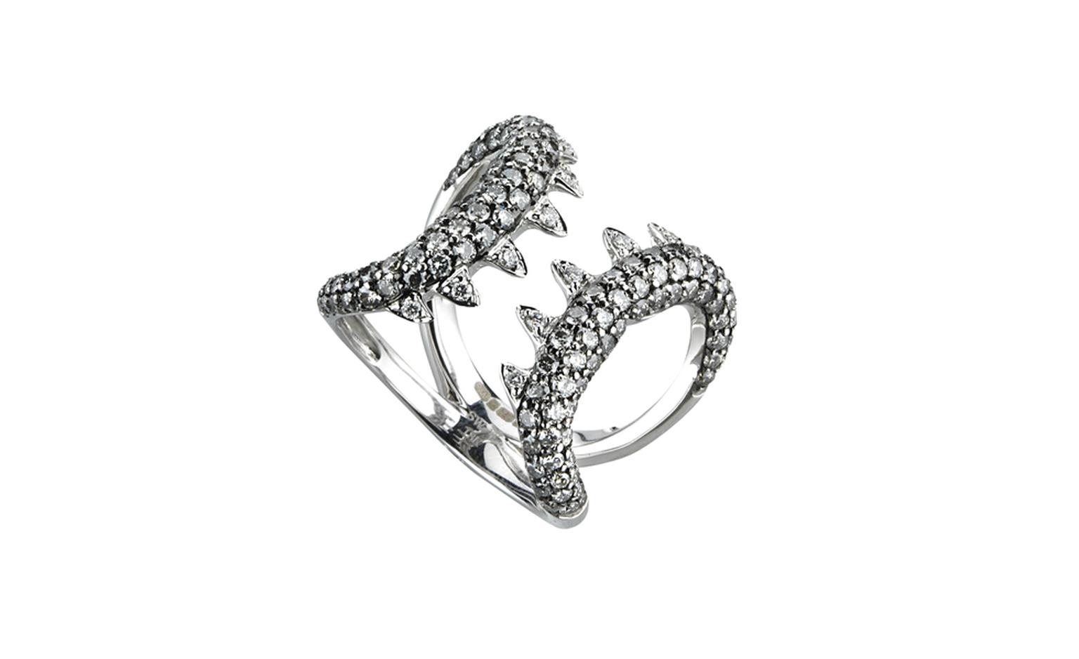 Stephen Webster, Jewels Verne Silver Diamond Jaws Ring