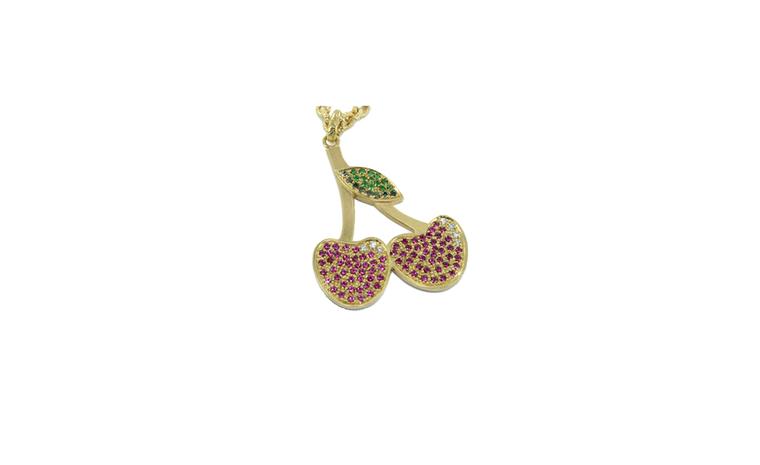 Carolina Bucci, Cherry pendant, yellow gold with rubies, sapphires, diamonds and emeralds £2,825