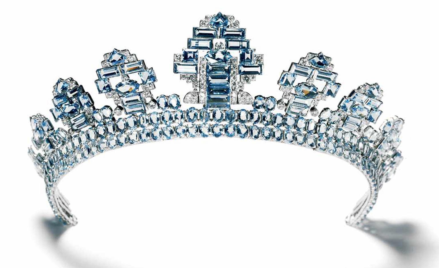 Cartier London Aquamarine and Diamond tiara, one of the 27 tiaras that Cartier made that year, most of which were worn at the 1937 coronation. Photo-N.Welsh
