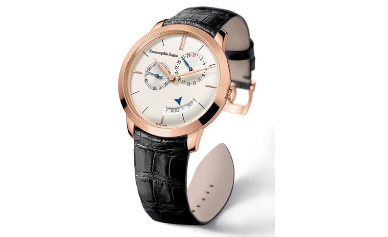 Girard Perregaux for Ermenegildo Zegna Centennial annual calendar in pink gold and limited to 100 pieces