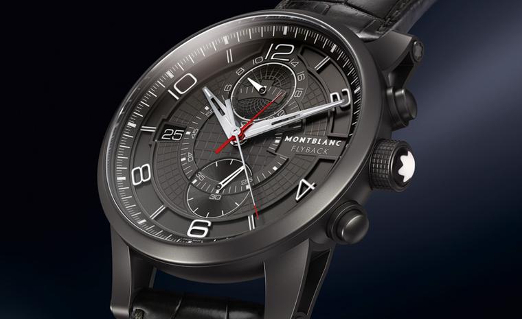 Montblanc TimeWalker TwinFly chronograph in minimalist black DLC with in-house manufactured Calibre MBLL100
