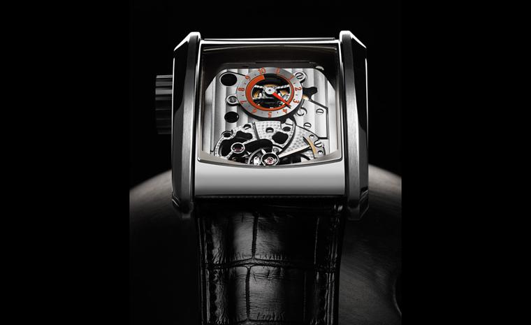 Parmigiani Fleurier Bugatti Super Sport with lateral time display made up of 337 components