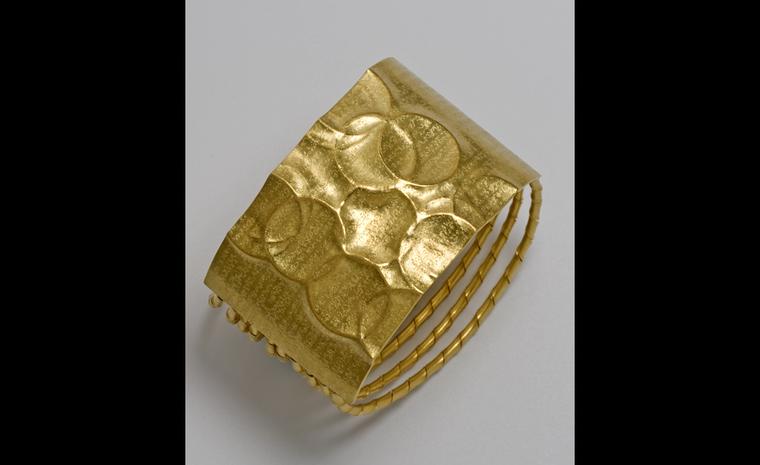 Jacqueline Mina bracelet from 2010 in 18 carat gold and rows of 'striptwist'  Photo: Neil Mason