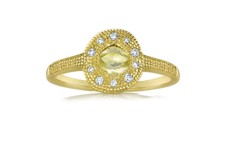 De Beers Talisman Aurora Solitaire Ring in yellow gold. £1,575