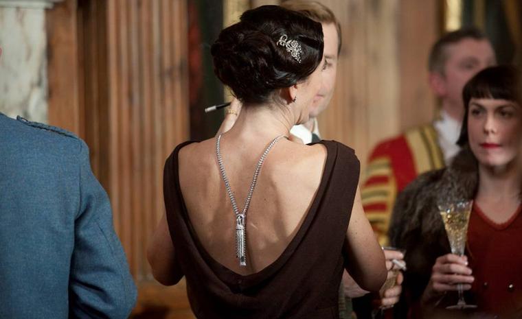 Eve Best, as the Duchess of Windsor, wearing Van Cleef & Arpels Zip Necklace in The King's Speech