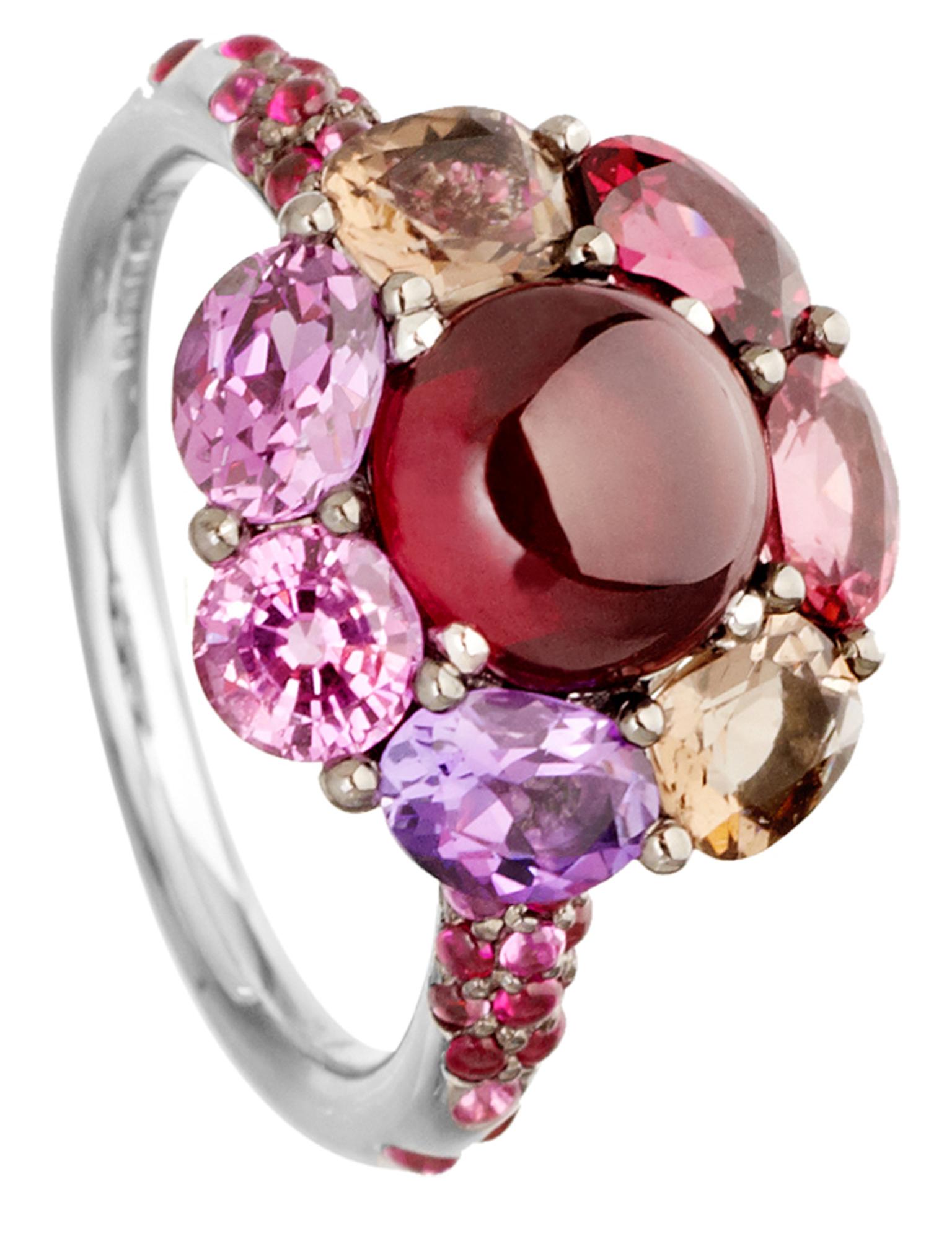 Small Rose Dior Pré Catelan Ring Pink Gold, Diamond and Amethyst