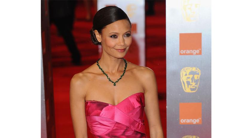 Thandie Newton wears Solange Azagury-Partridge emerald necklace at BAFTAs 2011