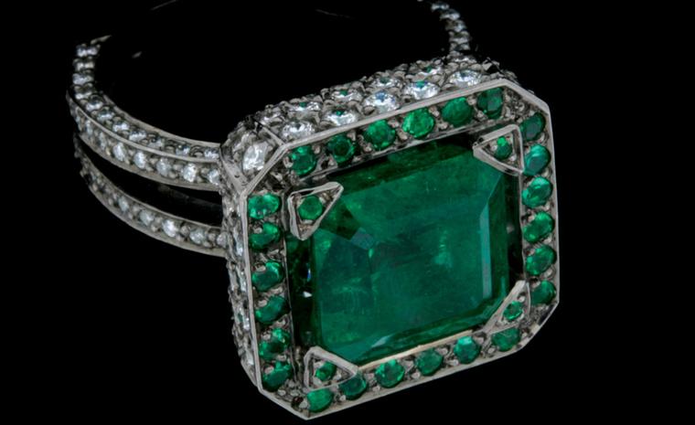 Solange Azagury-Partridge Emerald Cup ring as worn by Thandie Newton at BAFTAs 2011
