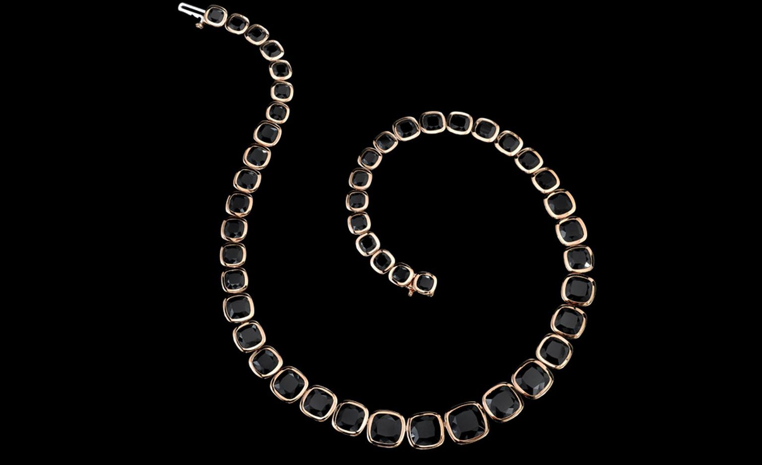Black spinel necklace as worn by Angelina Jolie at the  premiere of the film Salt. The necklace is to be auctioned at City Rocks on February 22 with proceeds donated to The Lord Mayor's Appeal.