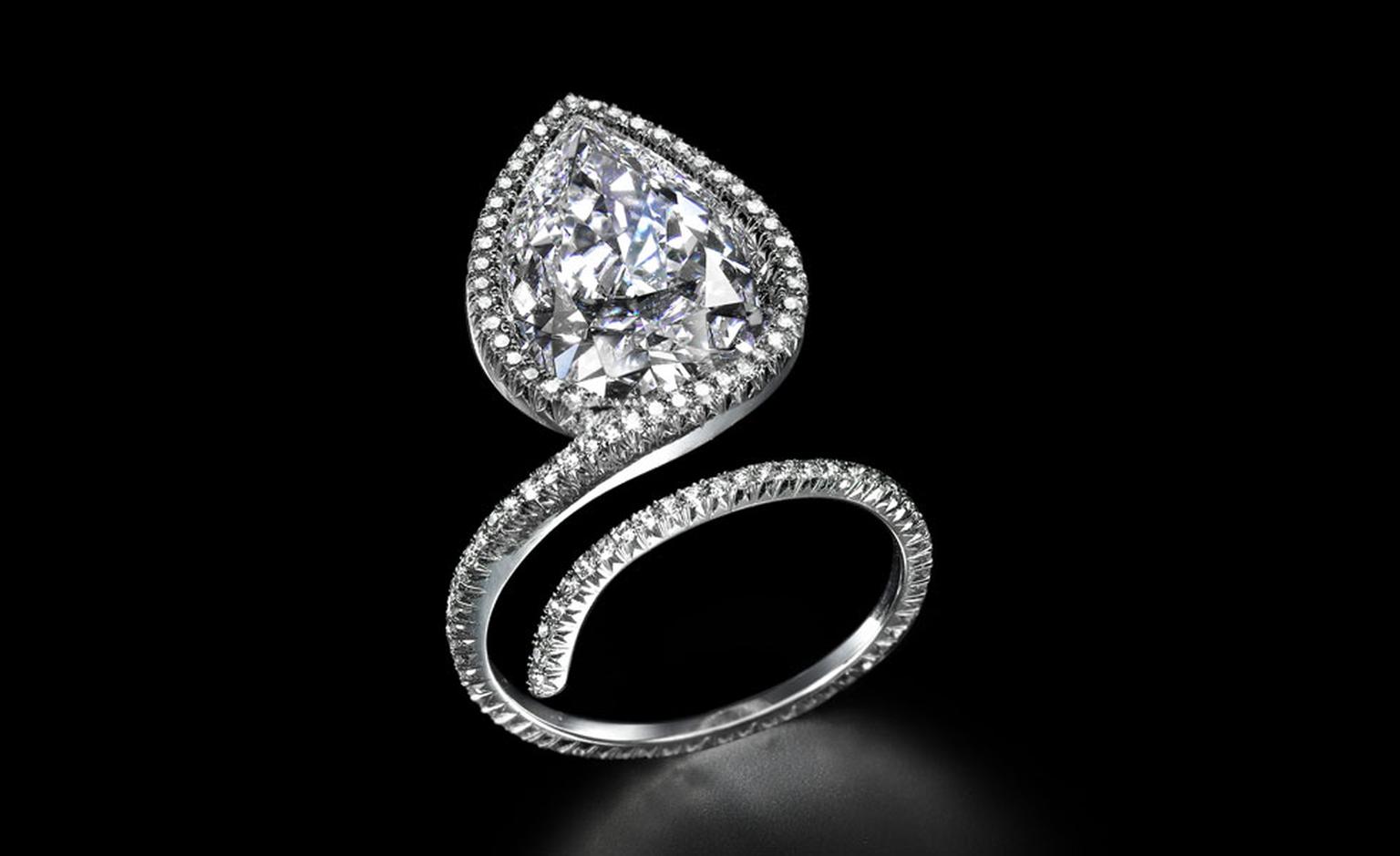 Sotheby's Diamonds ring by James de Givenchy. This ring can be worn upside down with the diamond sitting over the back of the hand.