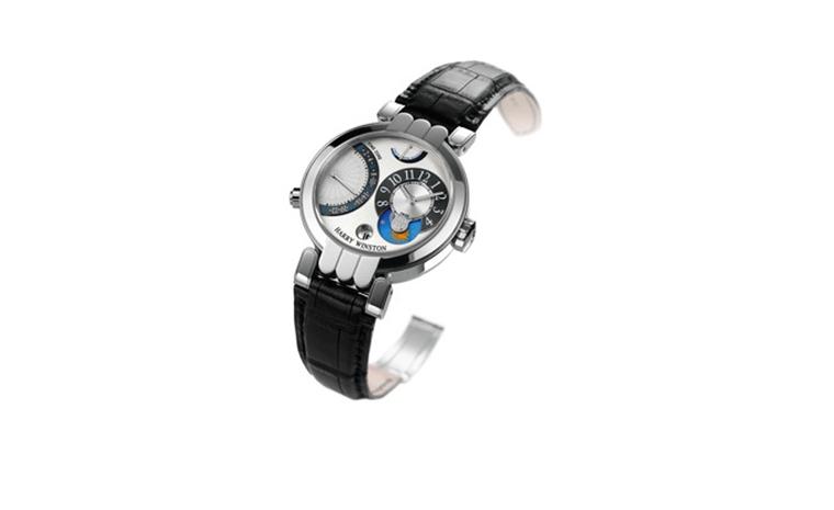 Harry Winston, Premier Excenter Dual Timezone watch worn by Andrew Garfield