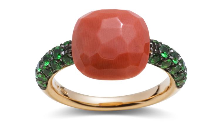 POMELLATO, Capri ring in rose gold with coral and tsavourites. £2,750