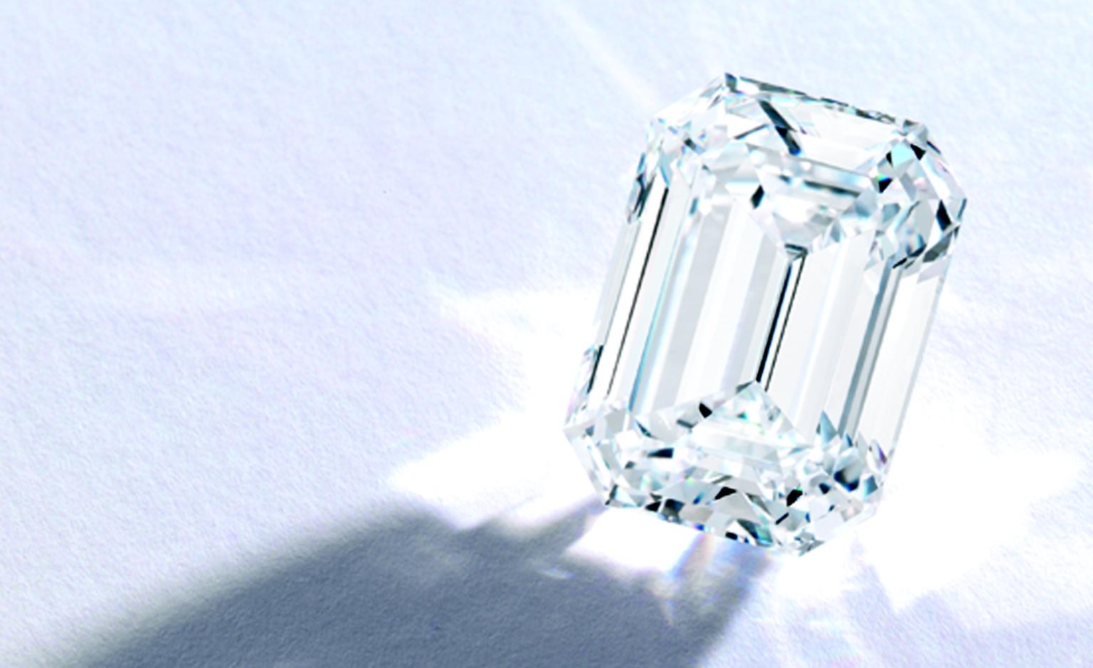 Lot 383 A Magnificent Emerald-Cut Diamond 30.52 carat DVVF 1  Est. $3/4 million. SOLD FOR $3,386,500