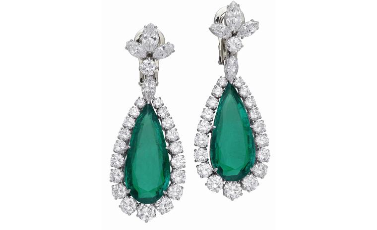 Bulgari Emerald earrings that were part of a parure by Bulgari and given to Elizabeth Taylor by Richard Burton