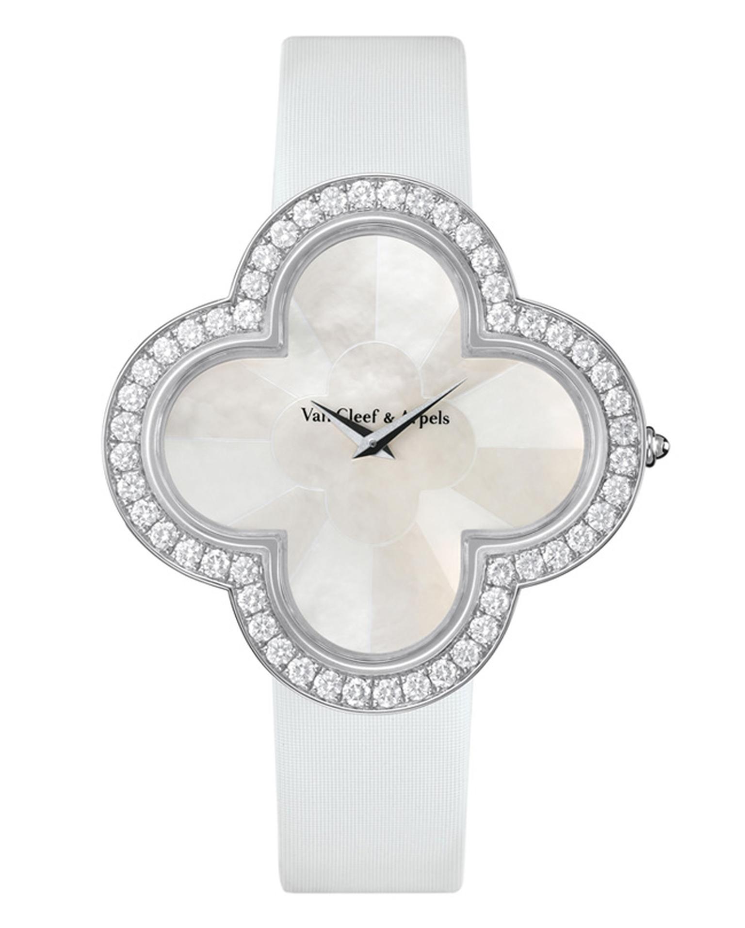 Van Cleef & Arpels white gold Alhambra Talisman watch