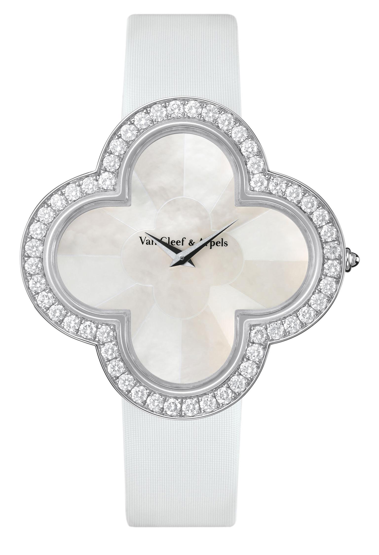 Van Cleef & Arpels white gold Alhambra Talisman watch