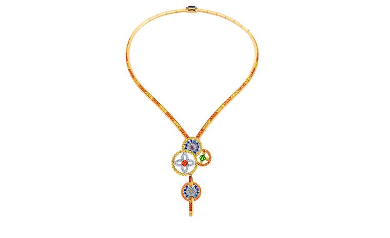 LOUIS VUITTON, Ornament Tribal Necklace, yellow gold, blue, yellow and pink sapphires, spessartite and tsavorite garnets and diamonds. £43,500