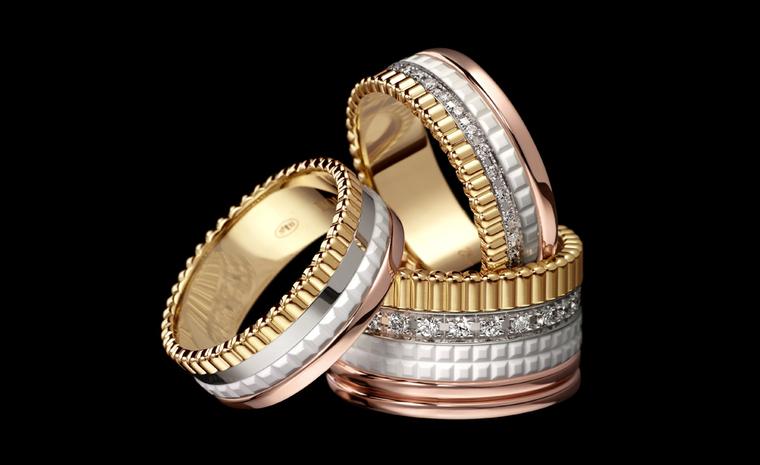 The new Boucheron Quatre bridal rings featuring white ceramic.
