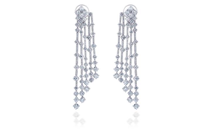 DE BEERS, Arpeggia collection, five-line earrings in white gold. POA