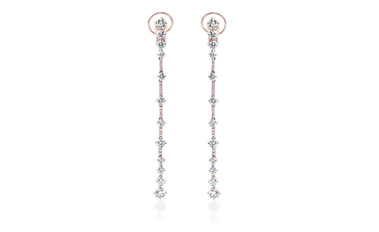 DE BEERS, Arpeggia collection, one-line earrings in pink gold. POA