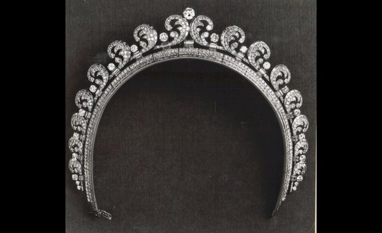Cartier 1936 Halo tiara as worn by Kate Middleton at her wedding to Prince William. The tiara was made in Cartier's London workshops and includes almost 800 diamonds.Photo: Cartier archives