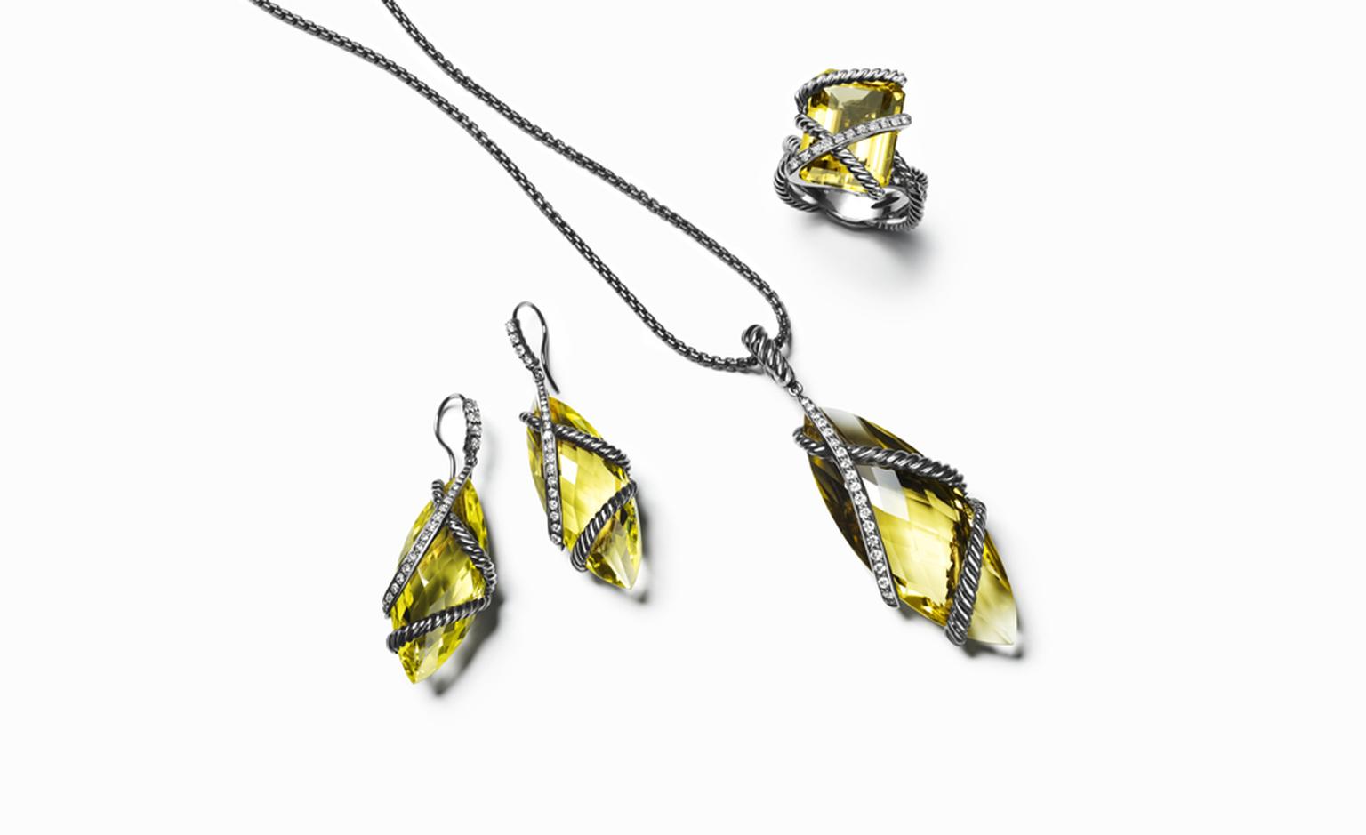 DAVID YURMAN, Cable Wrap Collection Lemon Citrine. Earrings, POA. Pendant, $1800. Ring $2300. jpg