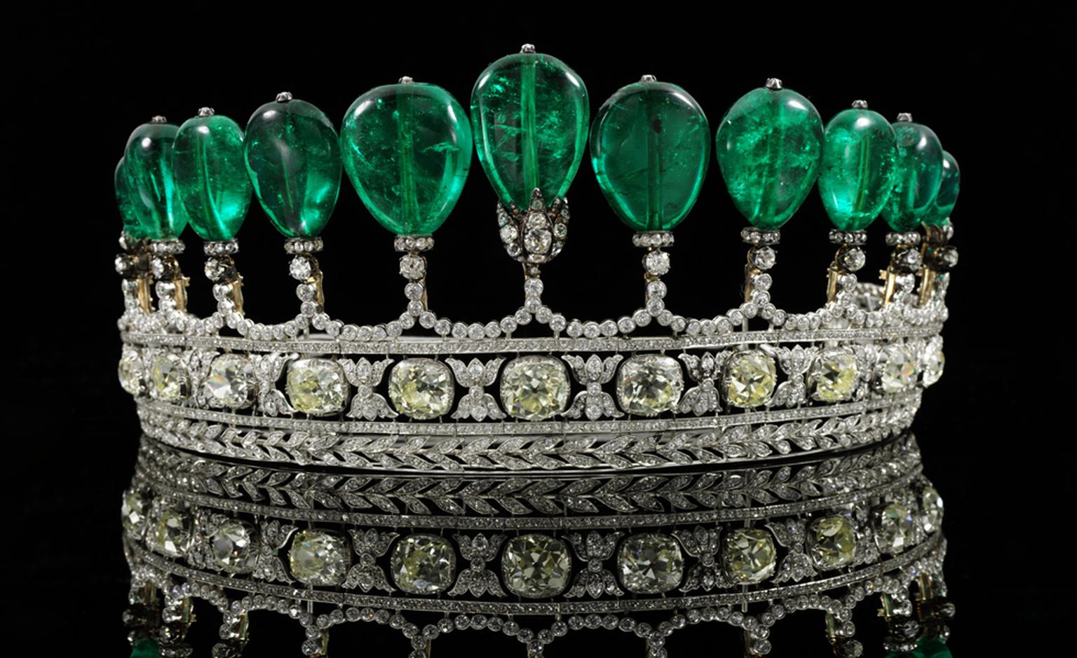 This rare emerald tiara broke auction records as the highest price paid for a tiara