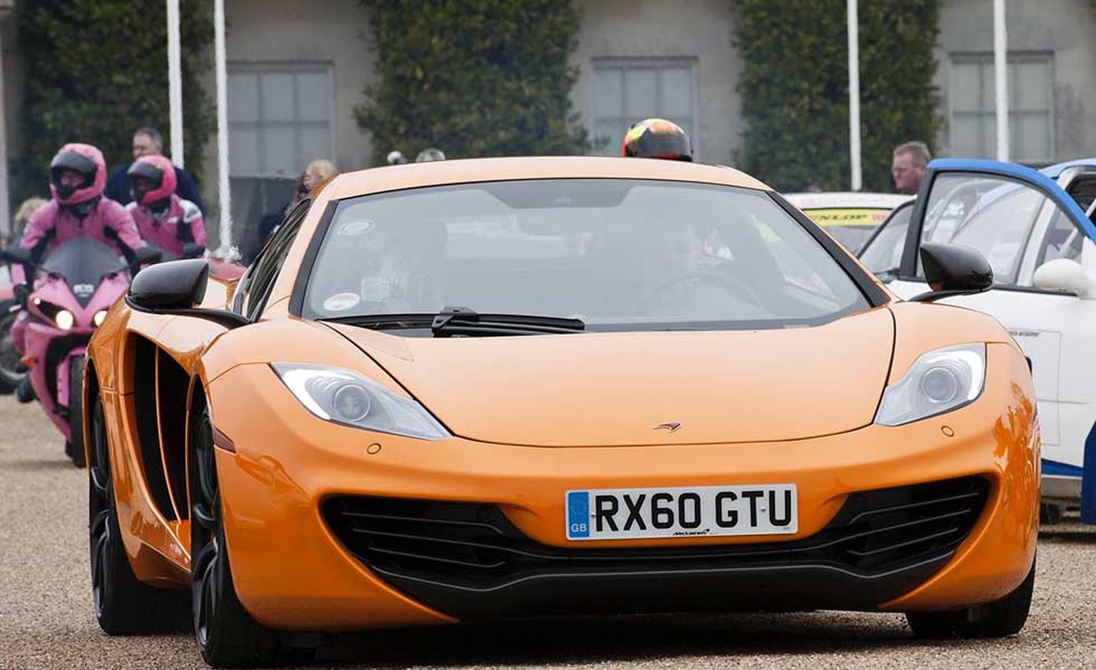 The new McClaren MP4 supercar at the Goodwood preview this year.