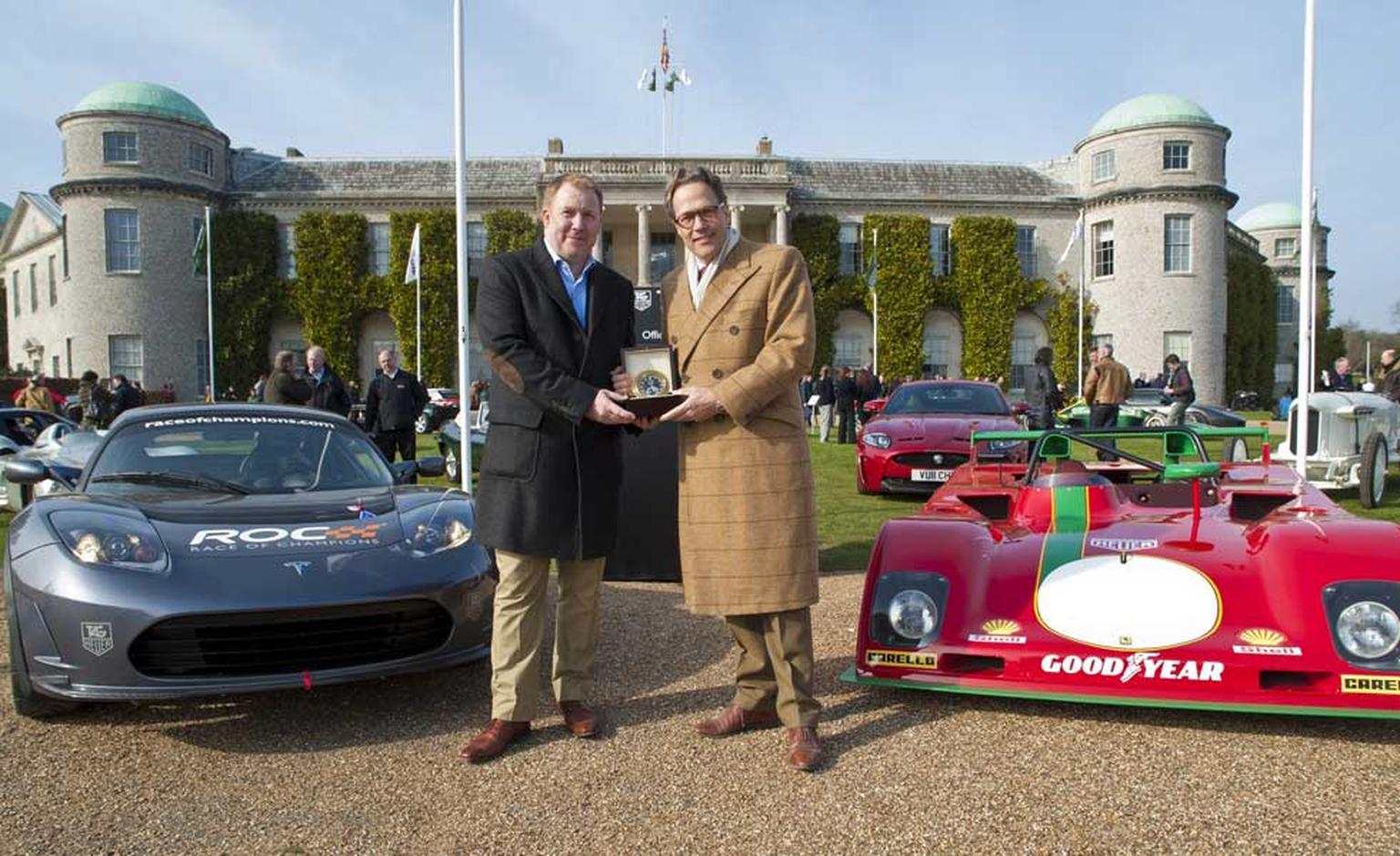 TAG Heuer's Rob Diver and Lord March at Goodwood House. The Swiss watch house is official timekeeper and main sponsor of the Festival of Speed.
